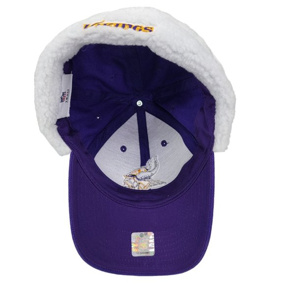 Minnesota Vikings Hat Winter Ear Flap Cap Purple NFL Football Outdoor Adjustable - Picture 3 of 6